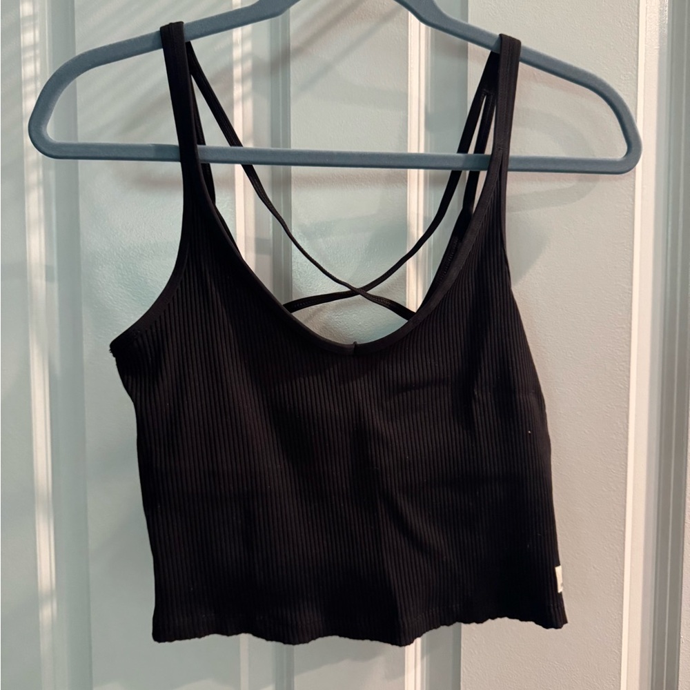 Vuori Black Ribbed Tank Top